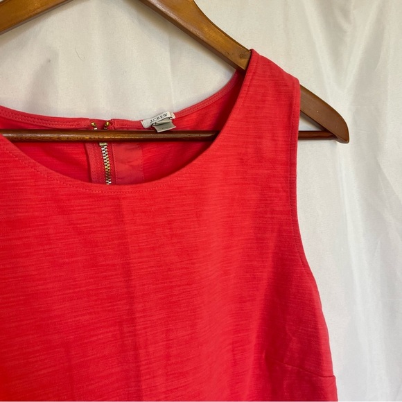 J CREW Women’s Bright Pink Salmon Sleeveless Peplum Fit Flare Blouse Medium - Picture 6 of 11